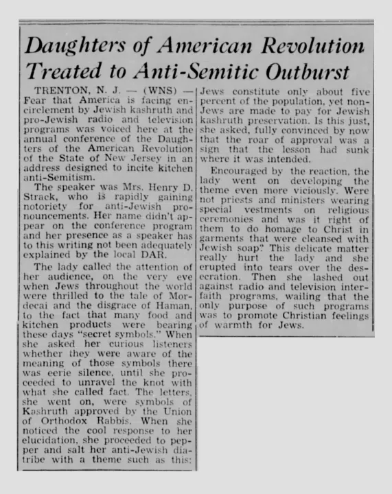 Mariam Melson Strack - "antisemitic outburst"
